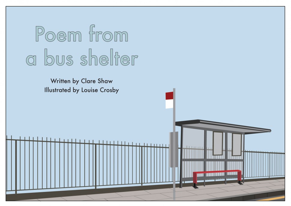 Illustration of Poem from a bus shelter by Clare Shaw (Bloodaxe2006) page extract
